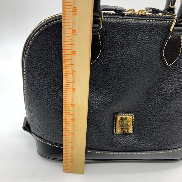 Dooney & Bourke Black Pebble Leather Purse Zip Satchel Handbags - Picture 5 of 15